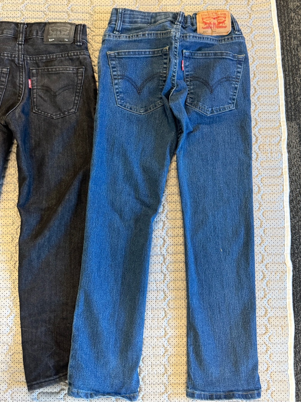 Levi's Boys' Light Blue, Dark Blue & Black Straight Jeans Trio - Picture 12 of 12